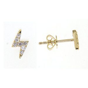 Real Diamond Zigzag Style Daily Wear Stud Earrings Fine Jewelry Yellow Gold